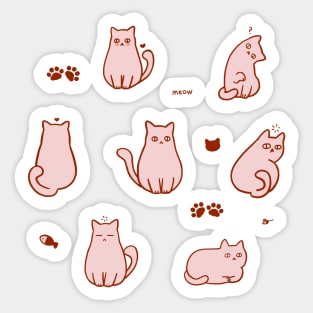 7 Pink Meow Stickers by Sunnie Meowtlu Sticker